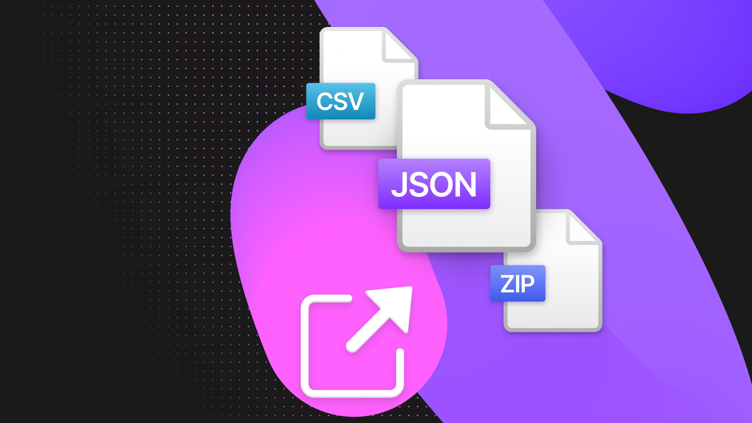 neon console export to csv, json, xlsx, zip